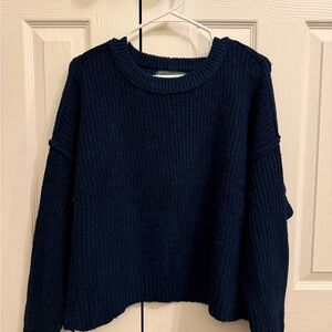 American Eagle Outfitters Dark Blue Crew Neck Sweater